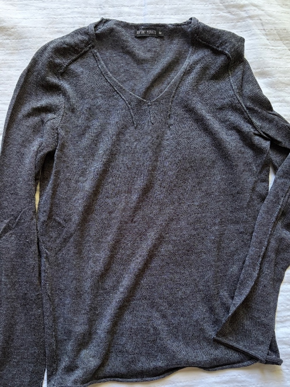 Antony Morato top for men, Linen and Nylon, Made in Milan, Italy, Navy color